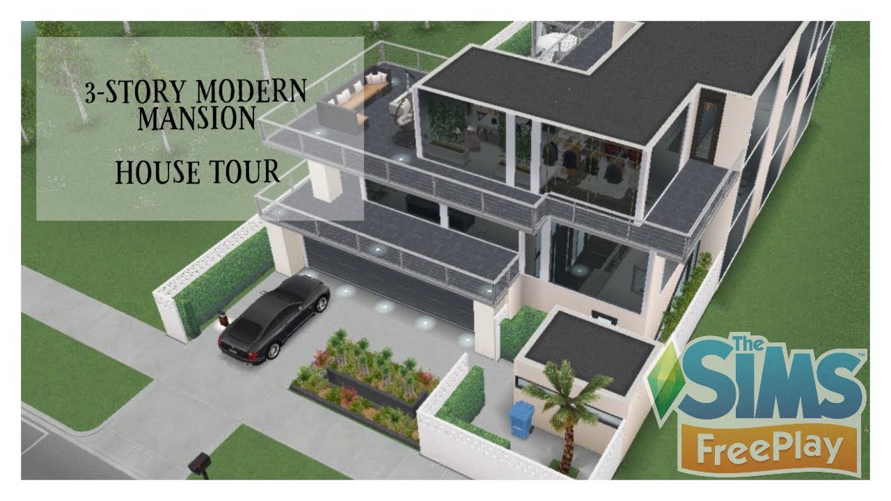 Sims FreePlay🖤3-Story Modern Mansion Tour🖤Original Design (floor plans included)