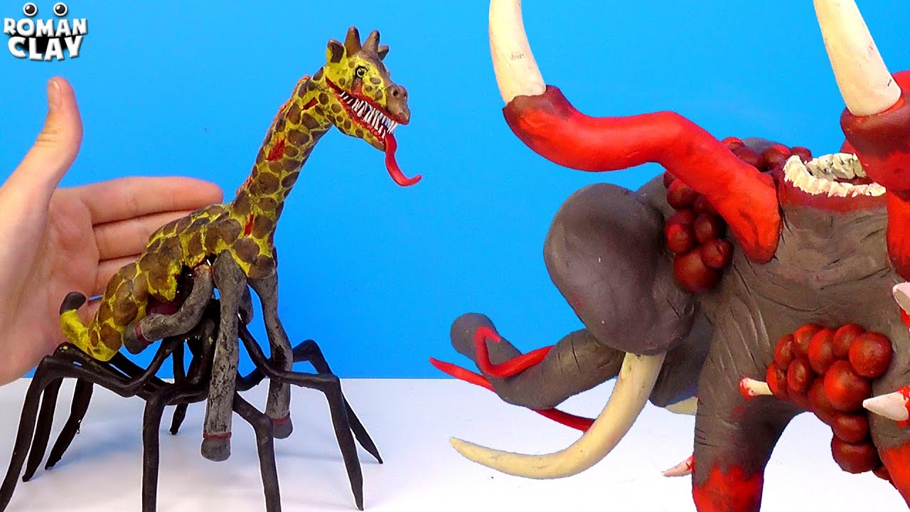 Making Zoochosis Animals: Giraffe and Elephant Zombie Mutants ► Sculpting with Clay