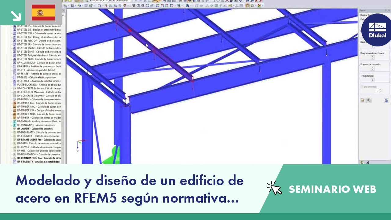 Seminario web: Modelado y diseño de un edificio de acero en RFEM5 según normativa española