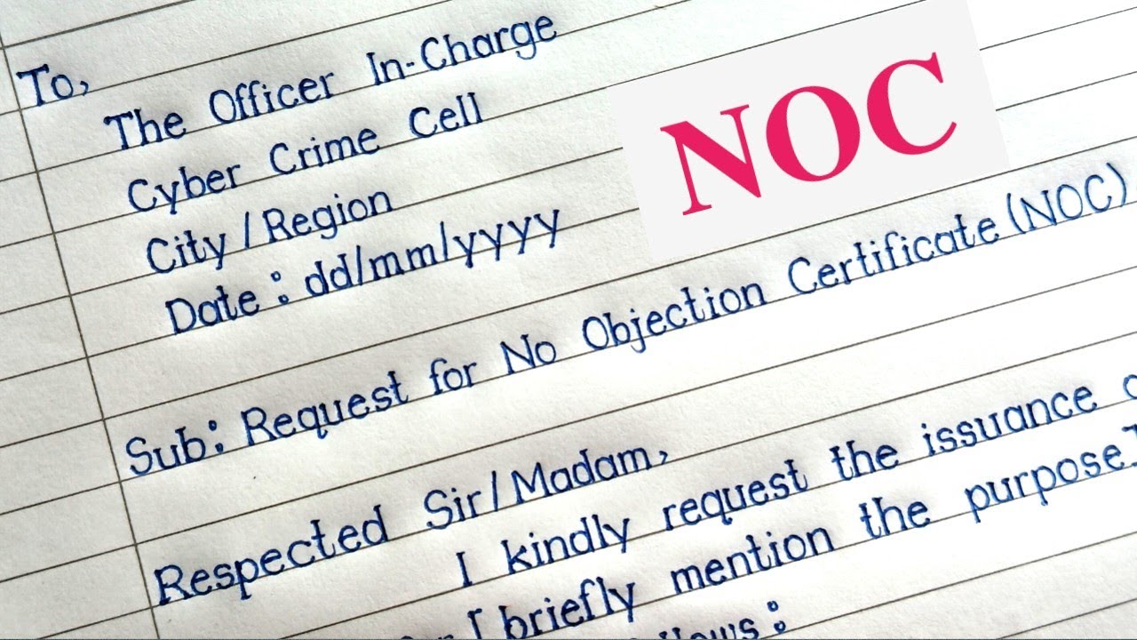 Request For NOC || No Objection Certificate || MM Handwriting