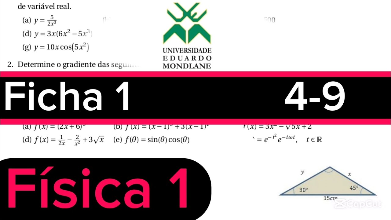 Resolução da ficha 01 de FISICA 1 FENG #uem#UP#ISPS#náutica