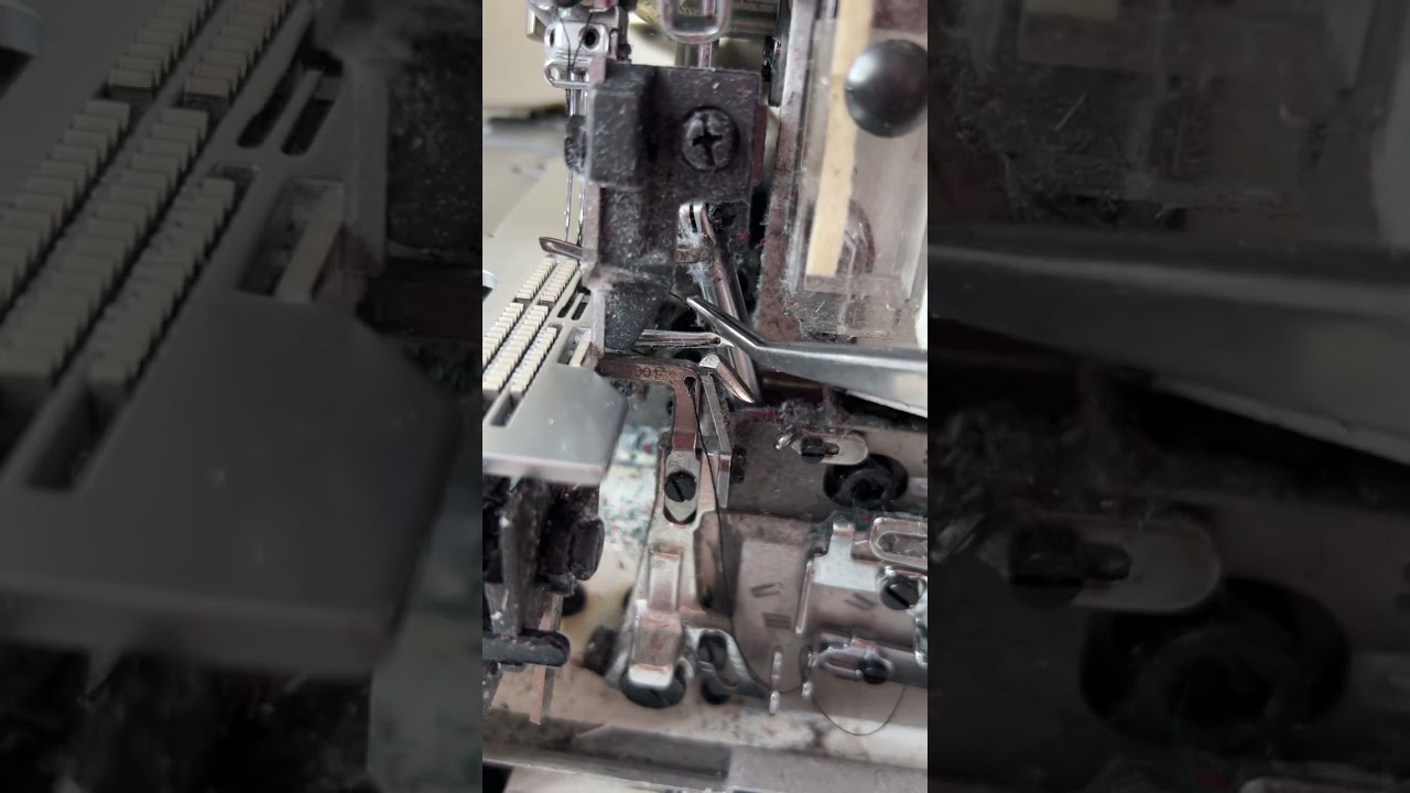 Заправка нитей в промышленный оверлок jack E4s.