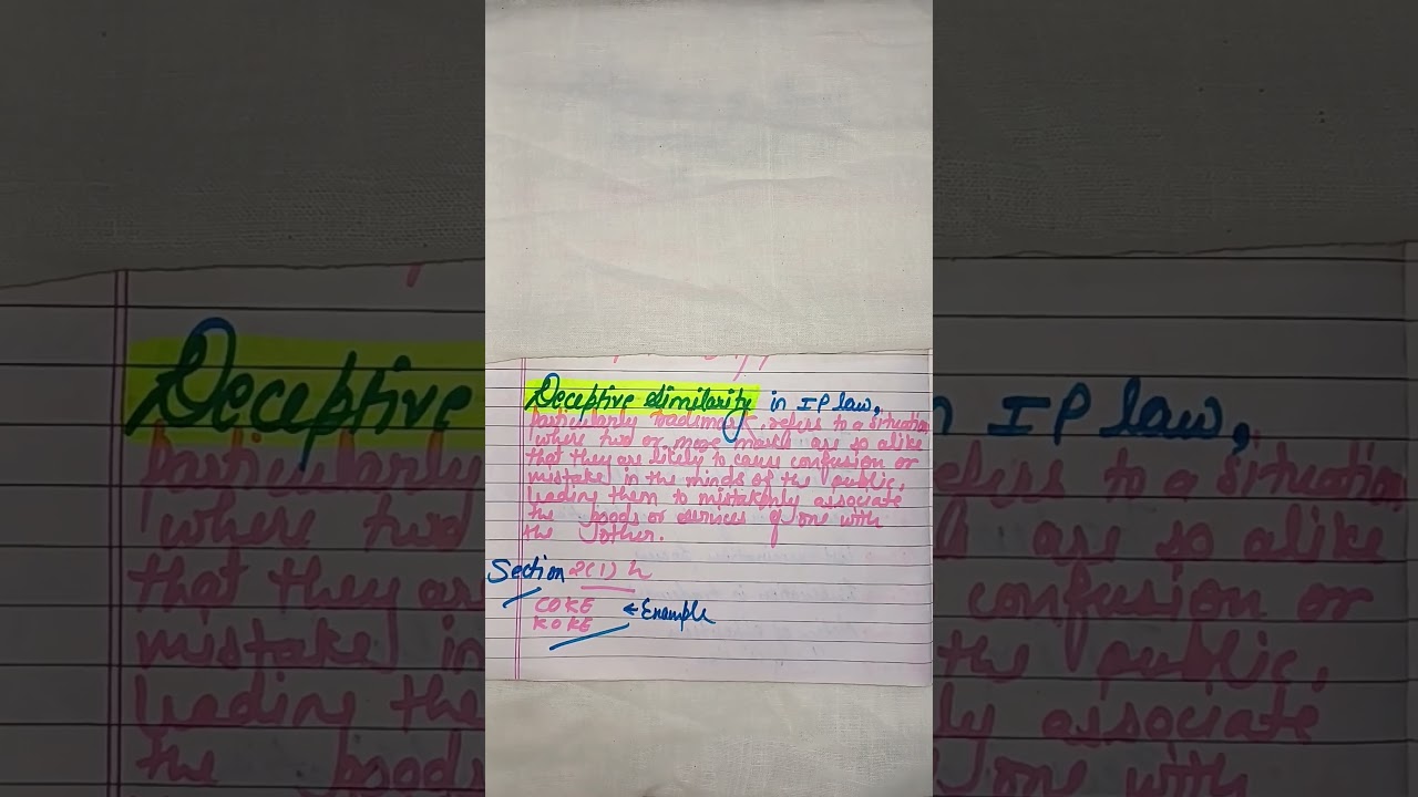 Deceptive Similarity in IP law ?