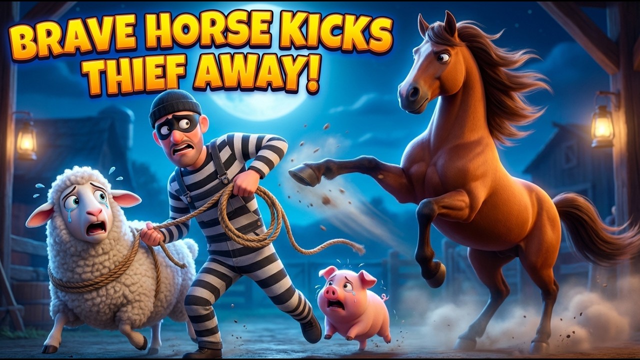Brave Horse Kicks Thief Away 🐎💥