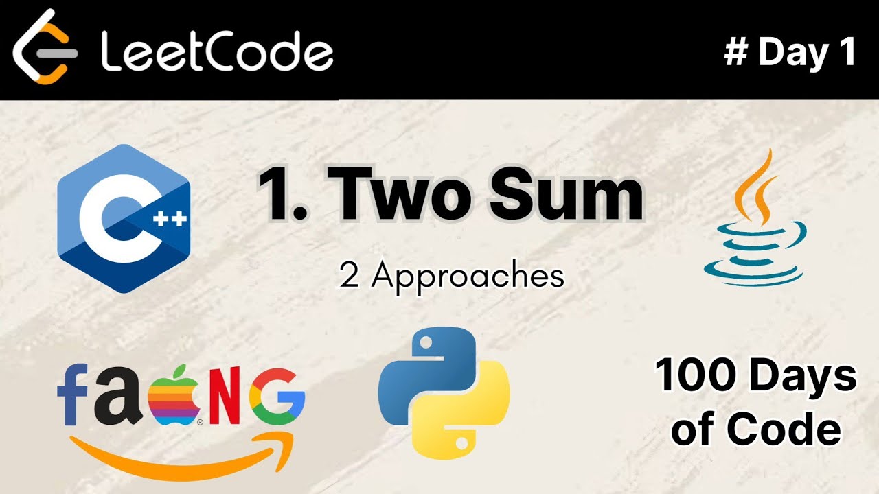 Two Sum | Leetcode Problem 1 | #Day1 of 100 Days of Code | #leetcode #datastructures
