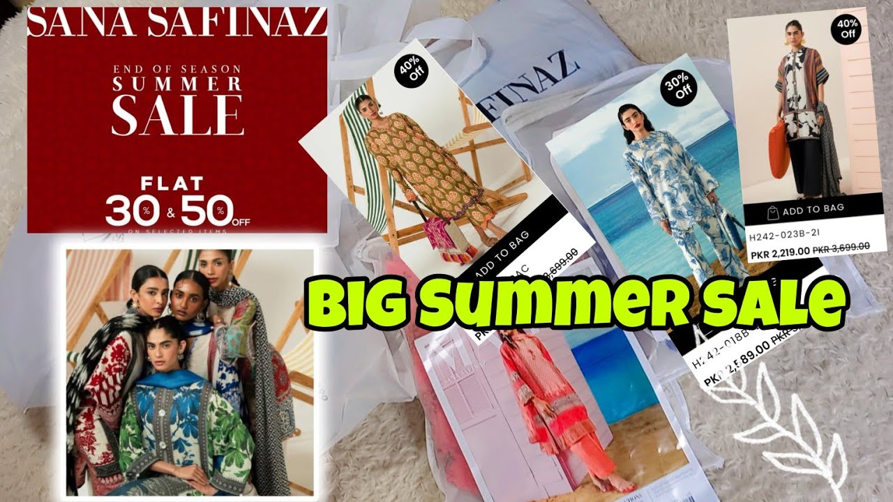 Sana Safinaz Summer sale flat 30%  & 50% off season end sale suit Rs only 1850 ||Free delivery