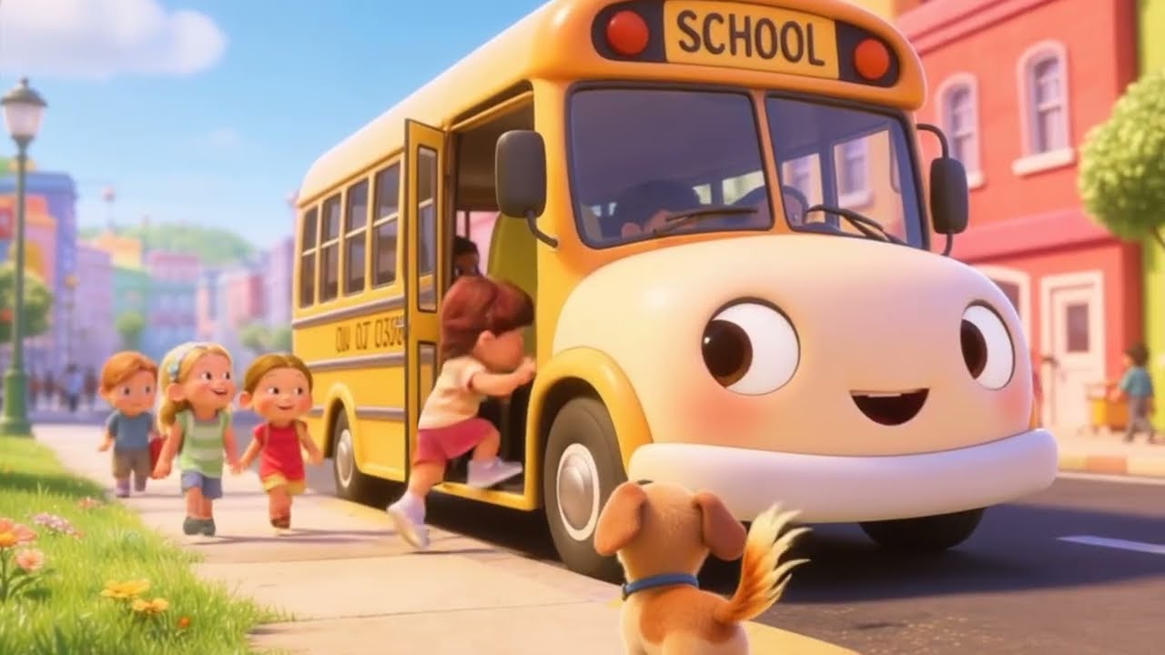 Wheels on the Bus -Learning colors & Actions Kids song, Nursery Rhymes & Kids Songs
