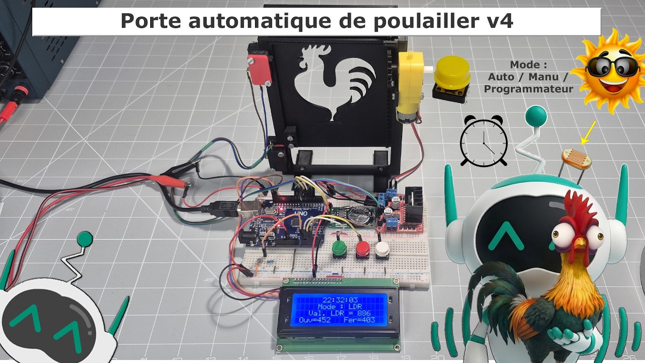 Porte automatique de poulailler v4