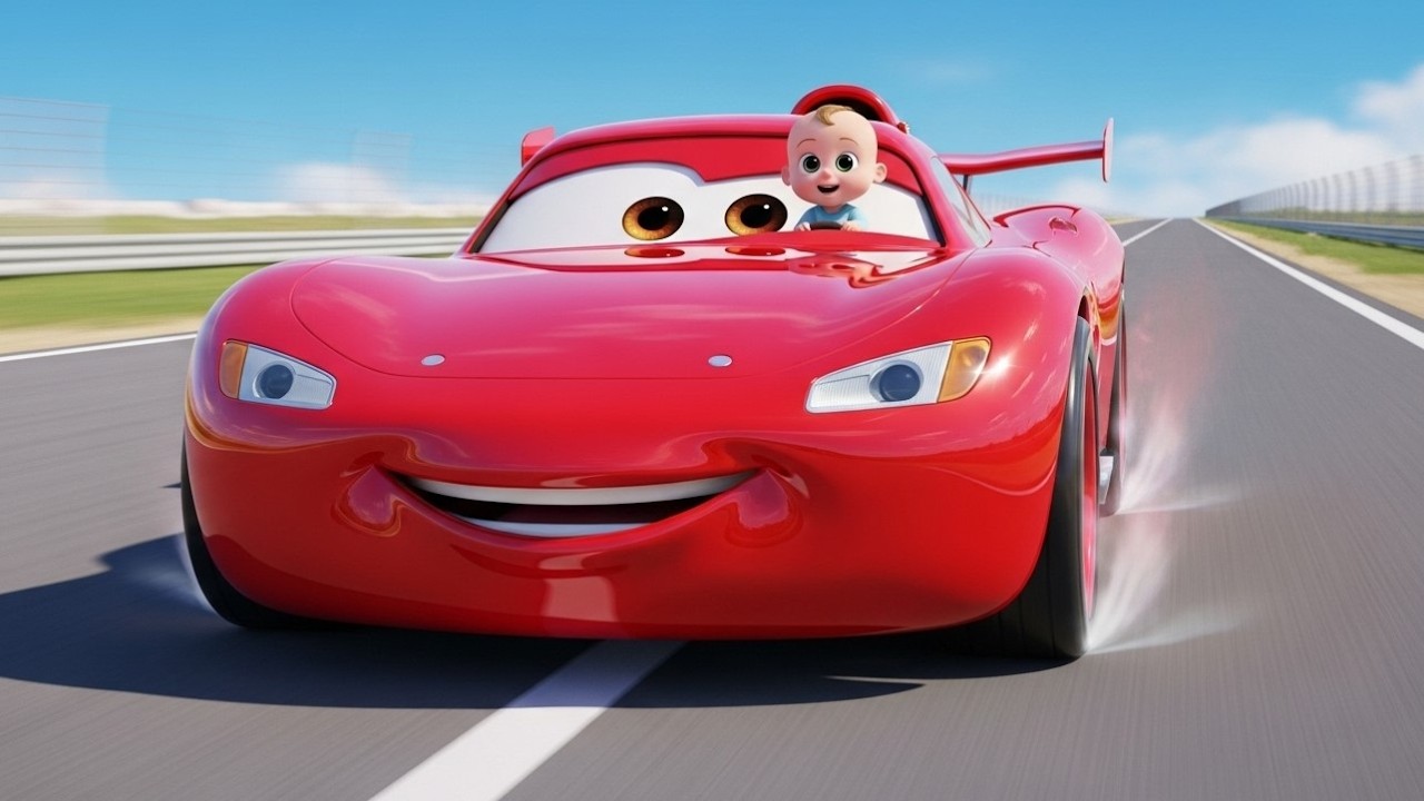 Zoom Zoom Red Speed Car 🚗💨 | Car Song for Kids | Fast Racing Fun for Children