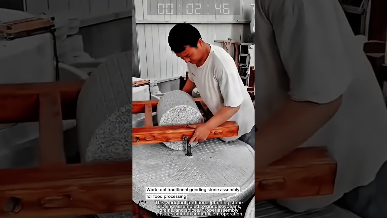 Work tool traditional grinding stone assembly for food processing