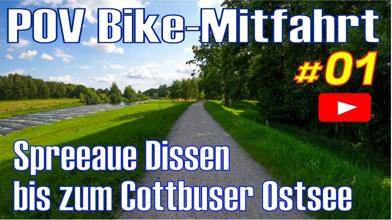 POV Mitfahrt E Bike entlang der Spree von der Spreeaue Dissen nach Cottbus Lakoma - Cottbuser Ostsee