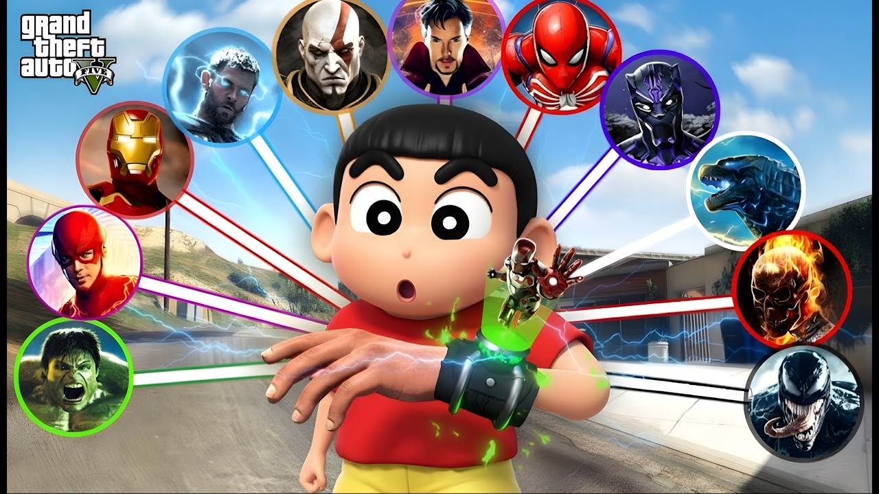 GTA 5 Shinchan Becomes a SUPERHERO in Los Santos! 🦸‍♂️💥 | New Powers & Epic Adventure