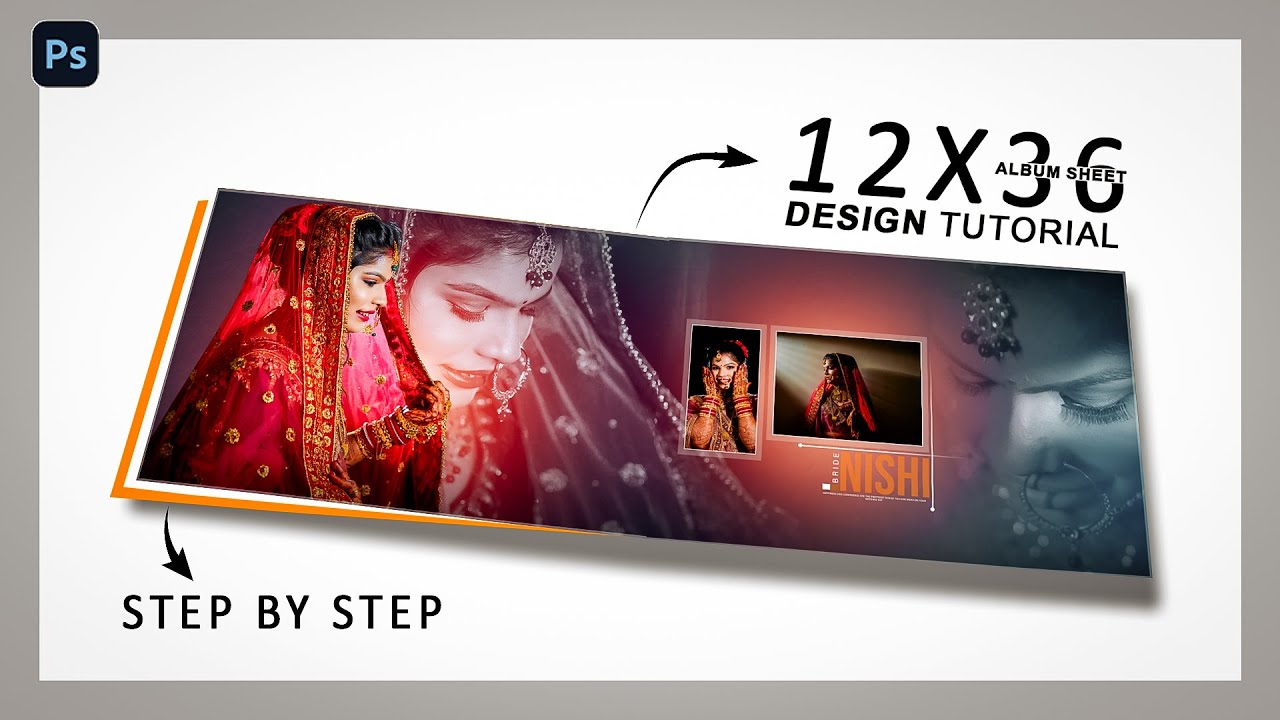 Bride Dm Design In Photoshop | 12x36 Album Sheet Designing 2022