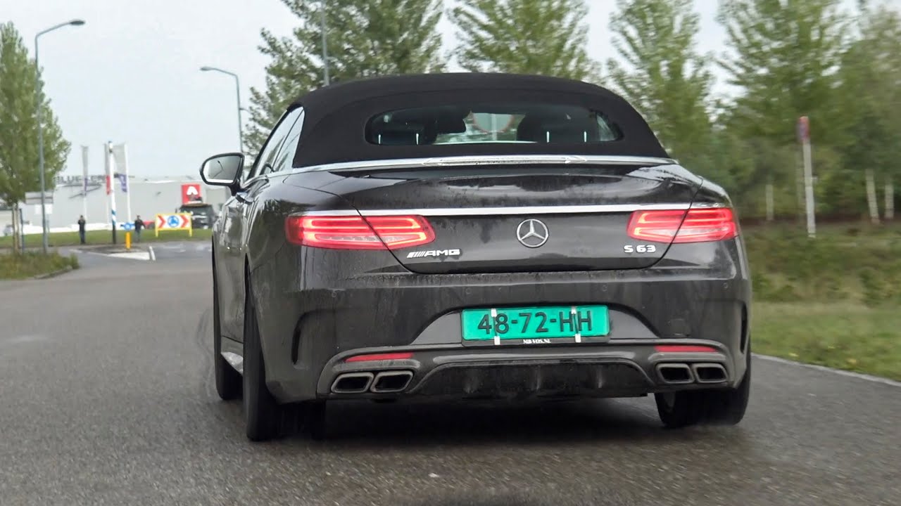 Mercedes S63 AMG Cabriolet - Loud Accelerations, Revs, Pops and Bangs!