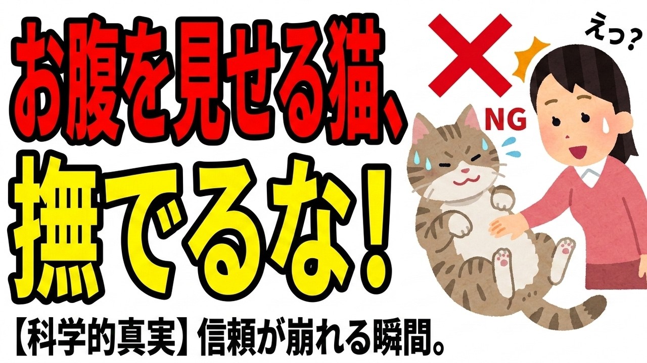 【衝撃】猫がお腹を見せる本当の理由〜撫でてはいけない科学的根拠