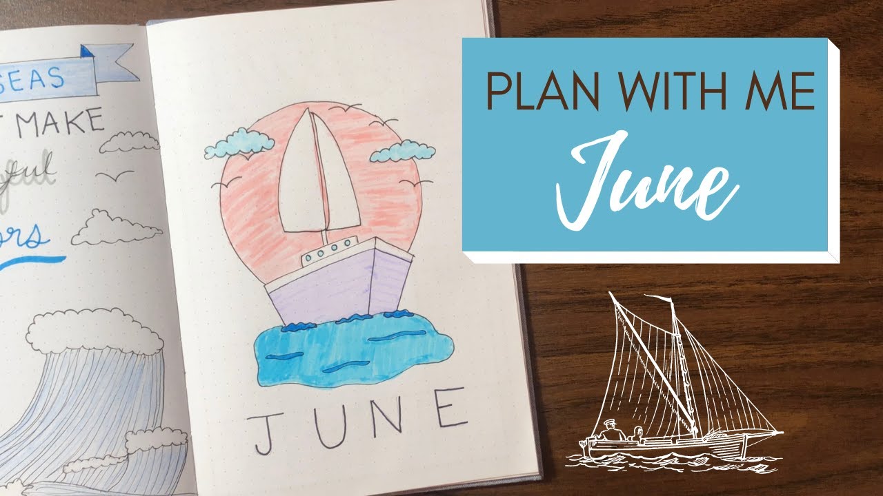 PLAN WITH ME | June 2021 Bullet Journal Set Up - Sea Theme