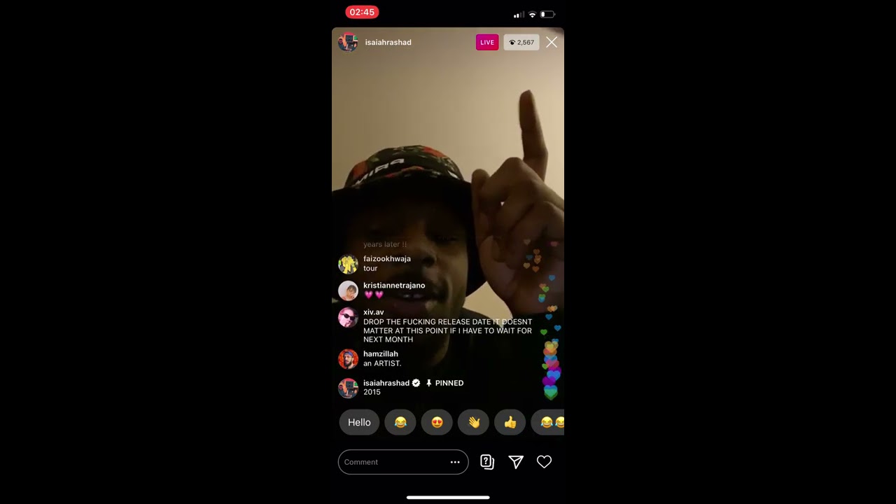 Isaiah Rashad IG Live playing released/unreleased Cilvia Demo and Sun’s Tirade