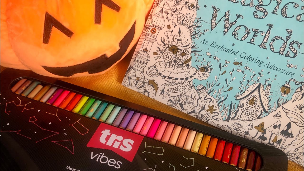 Colorindo o Halloween! Magical Worlds + Tris Vibes Noturna 72 cores