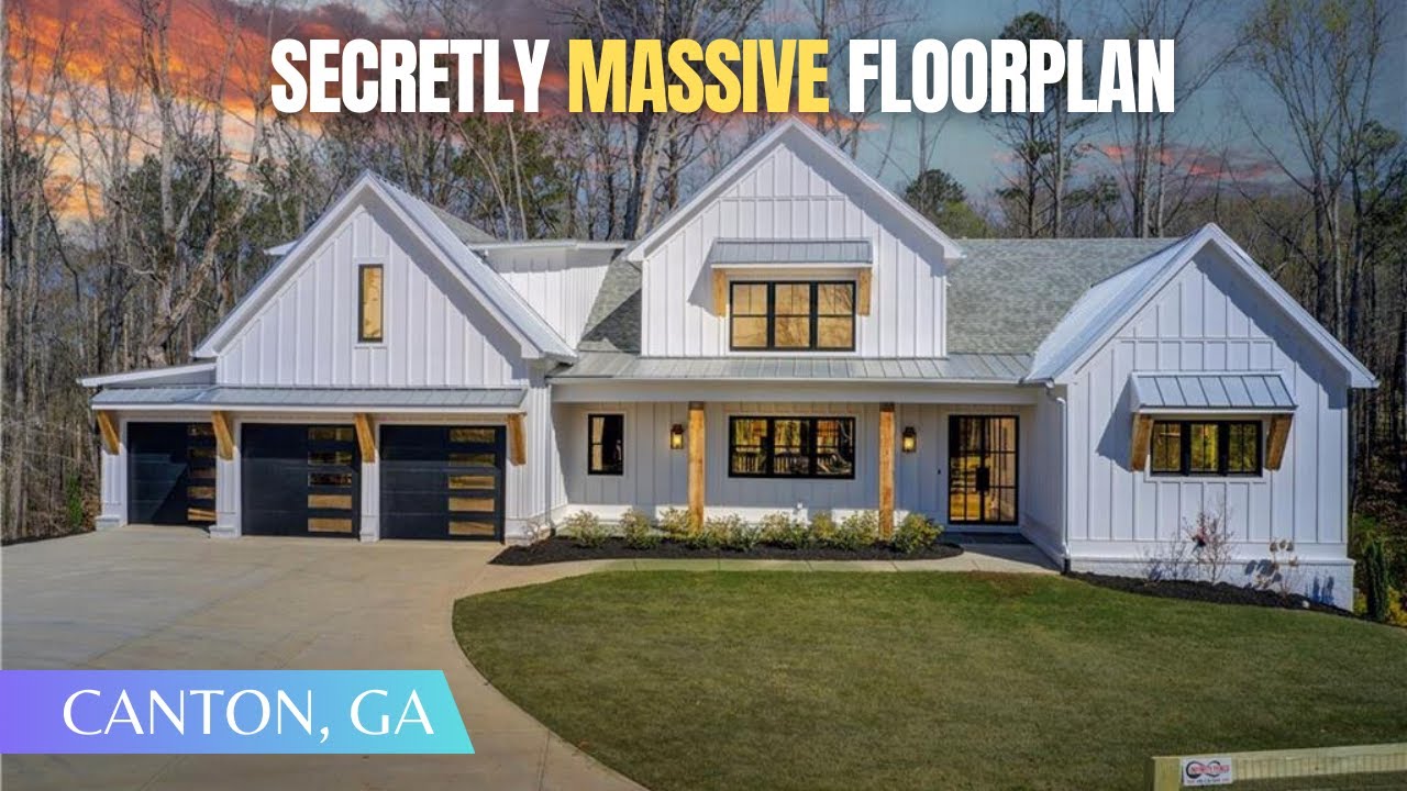 Inside this Unbelievably HUGE Modern Farmhouse on 2.5 ACRES w/Hidden Pantry + Outdoor Kitchen
