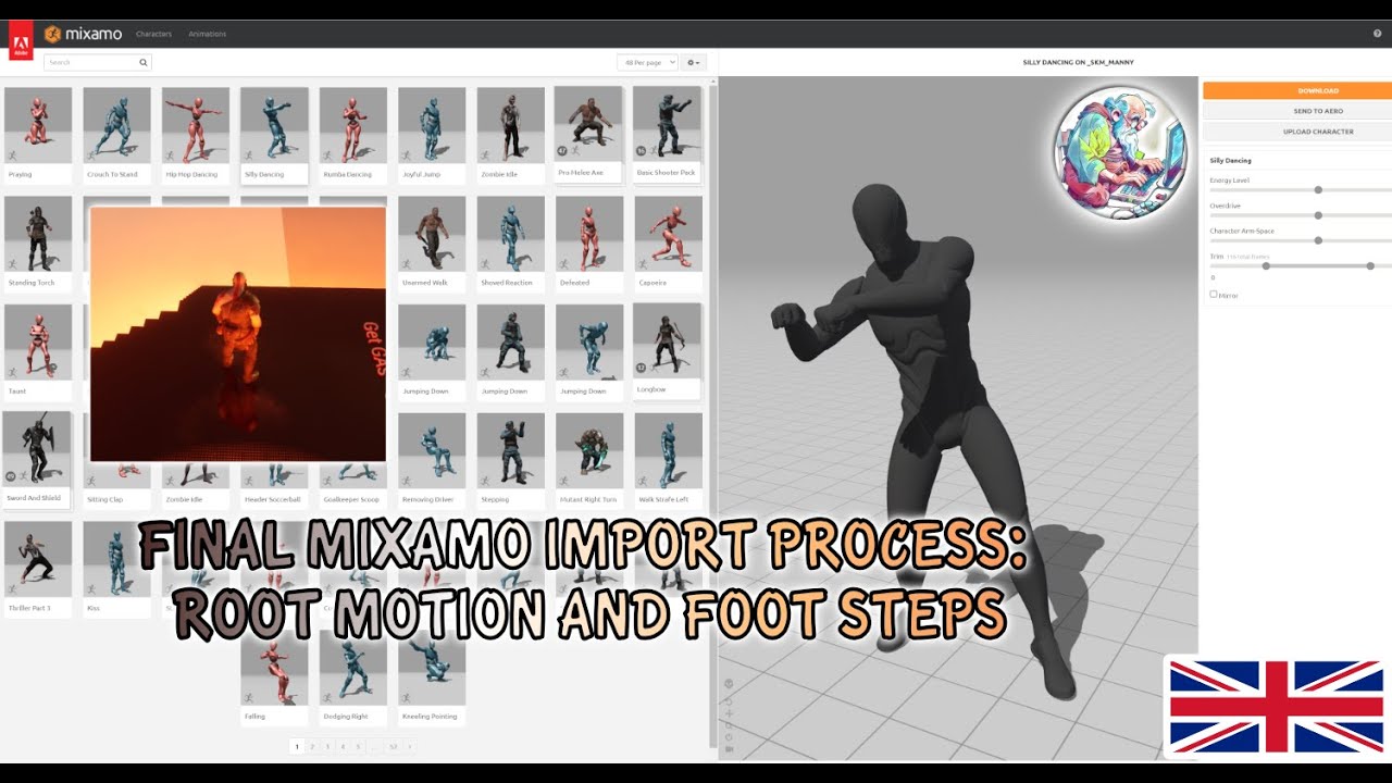 Mixamo to Unreal 5 Lyra: Best and fastest process. Also: Adding footsteps with Anim Data Modifier