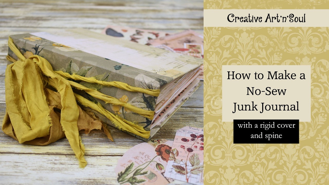 Make a No Sew Junk Journal with a Rigid Cover and Spine