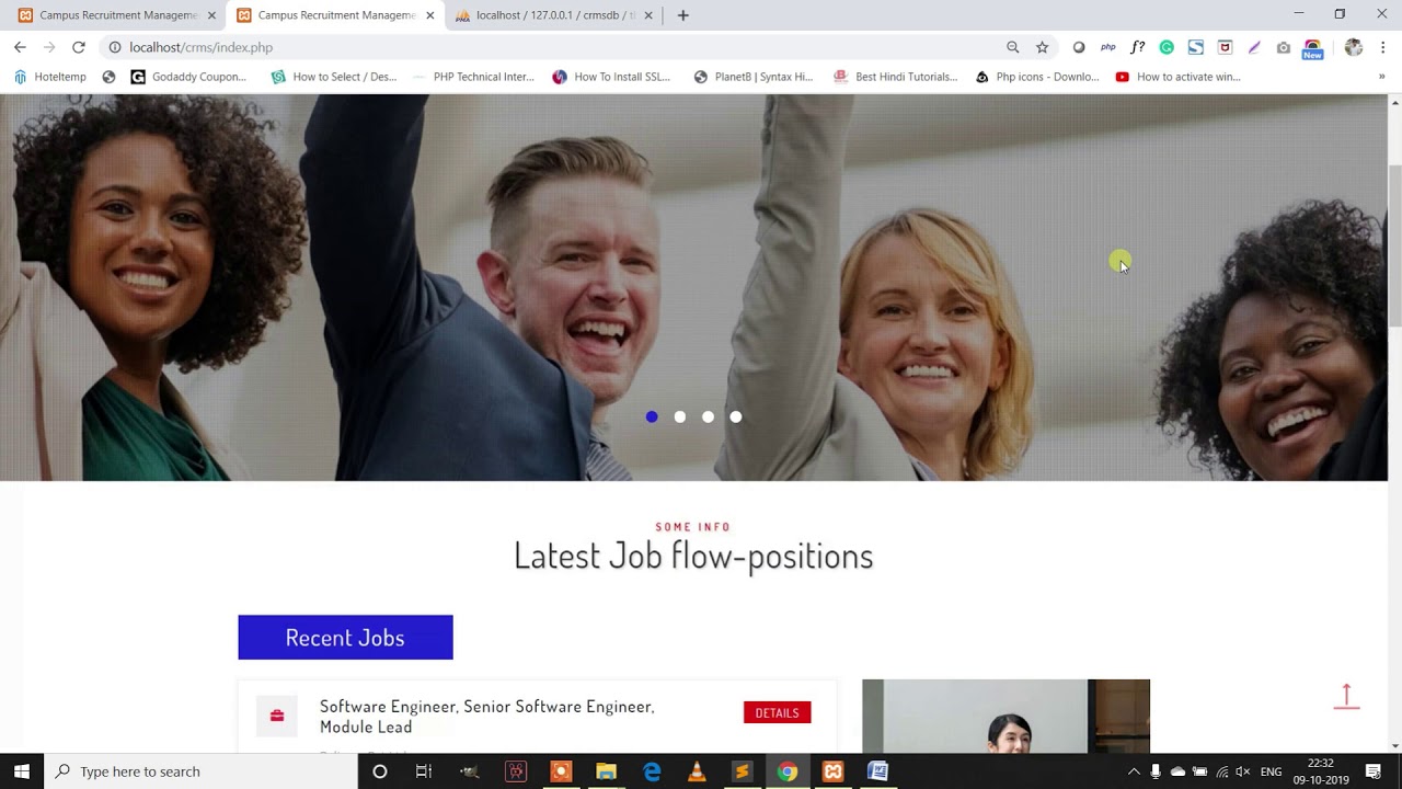 Campus Recruitment Management System using PHP and MySQL