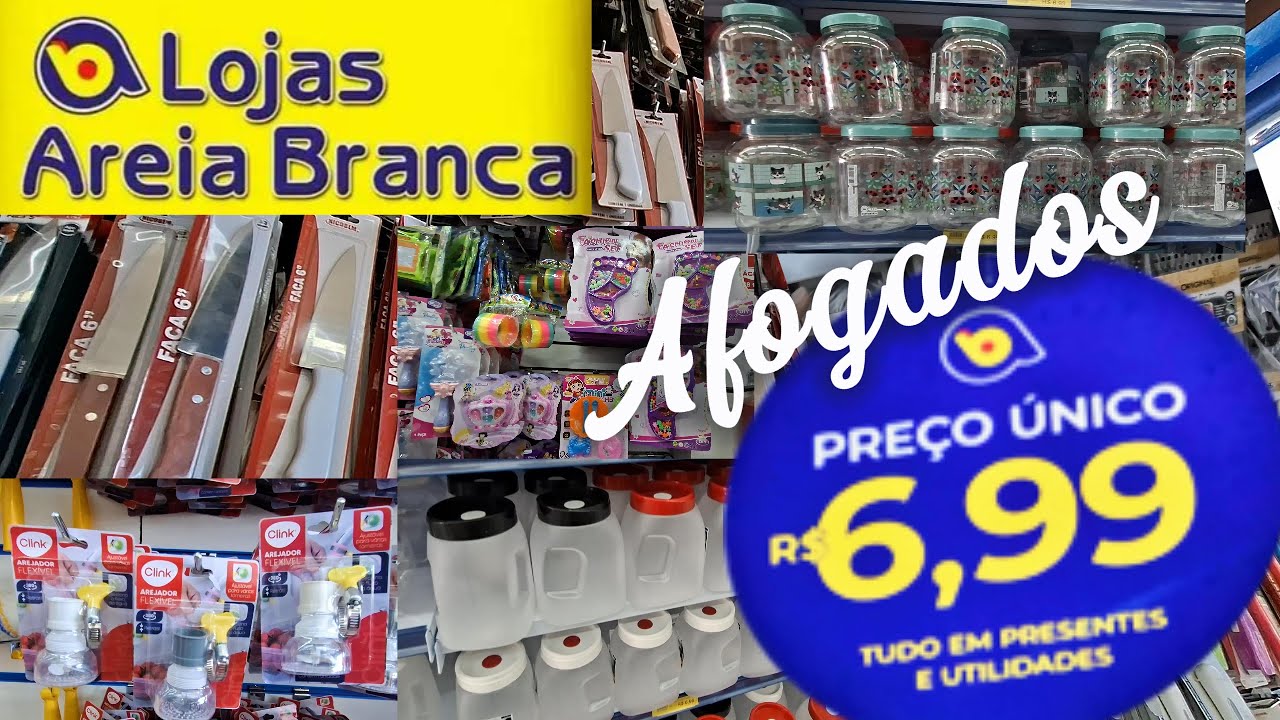 R$ 6,99 QUALQUER PEÇA  - LOJAS AREIA BRANCA - ACHADINHOS UTILIDADES DO LAR, DECORAÇÃO E BRINQUEDOS