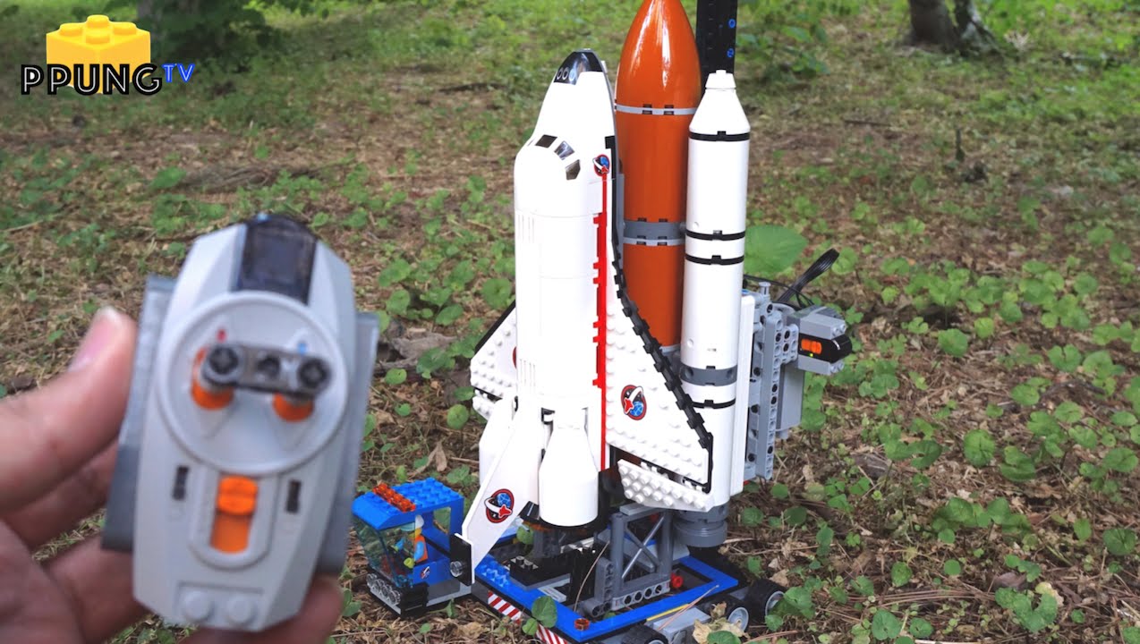 LEGO 60080 Space port RC - Launch of Lego space shuttle(using technic beam brick) by 뿡대디