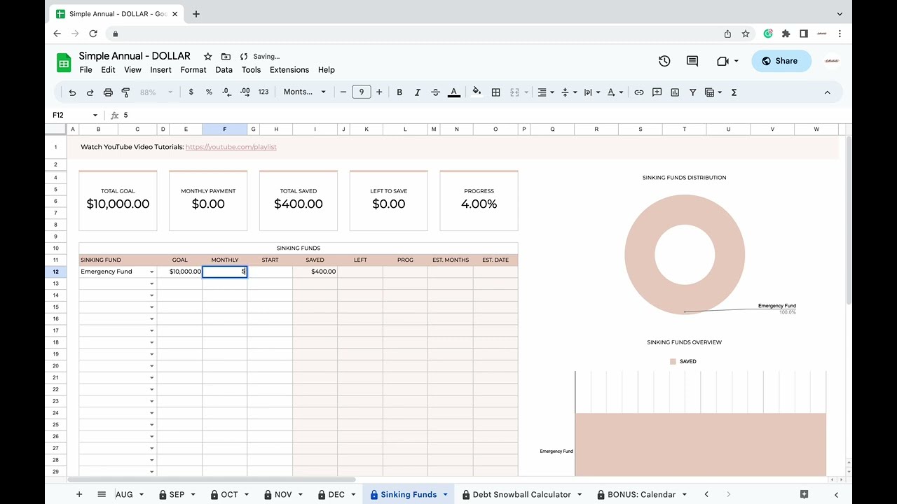 How to use Savings & Debt tracker for Yearly Beginner 1.0
