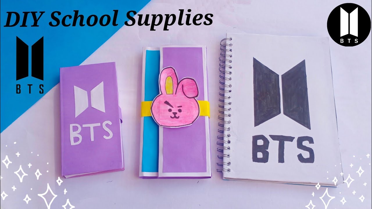 DIY BTS School Supplies / How to make BTS school supplies / Back to school crafts