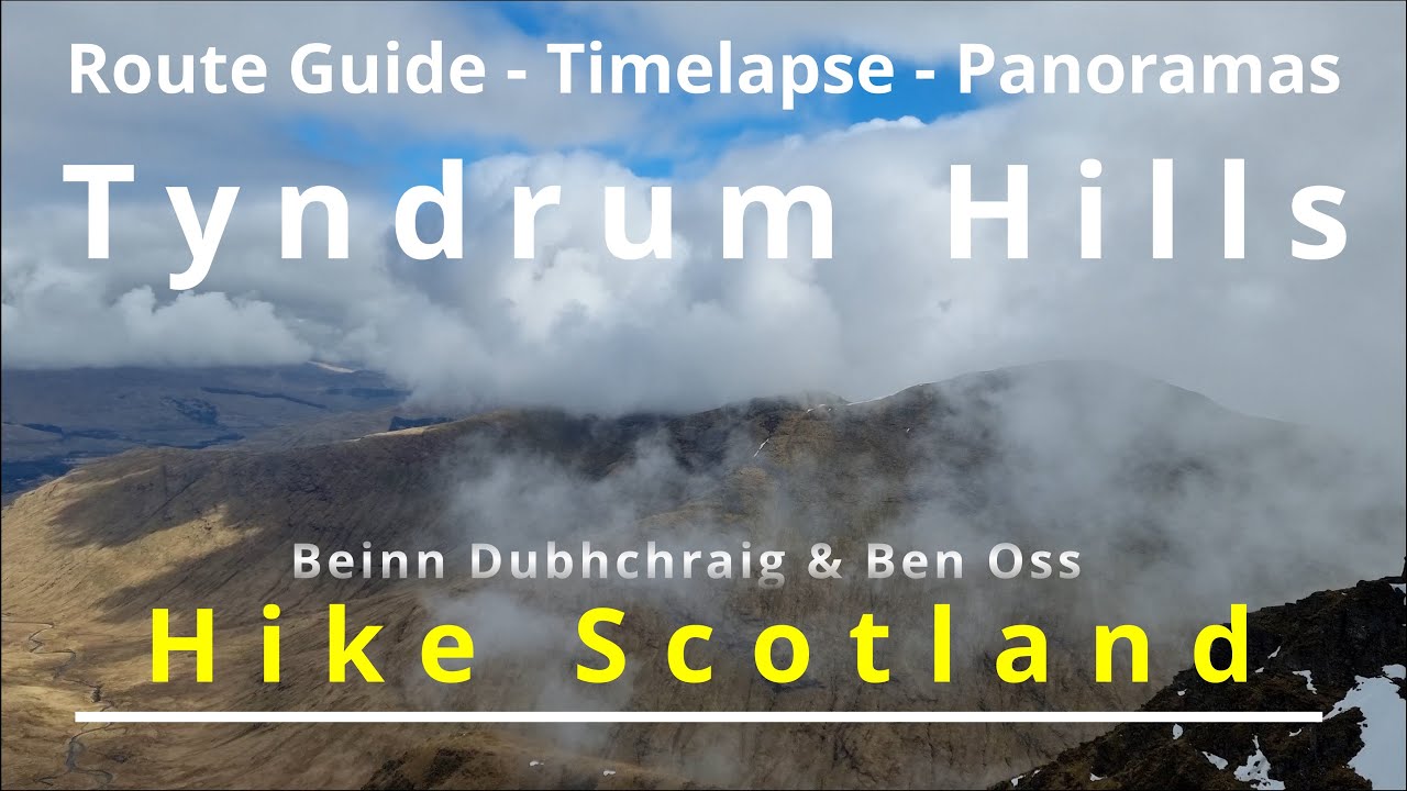 042 Beinn Dubhchraig & Ben Oss, Tyndrum, Scotland. Calm day, beautiful Scots Pine, cloudy tops.