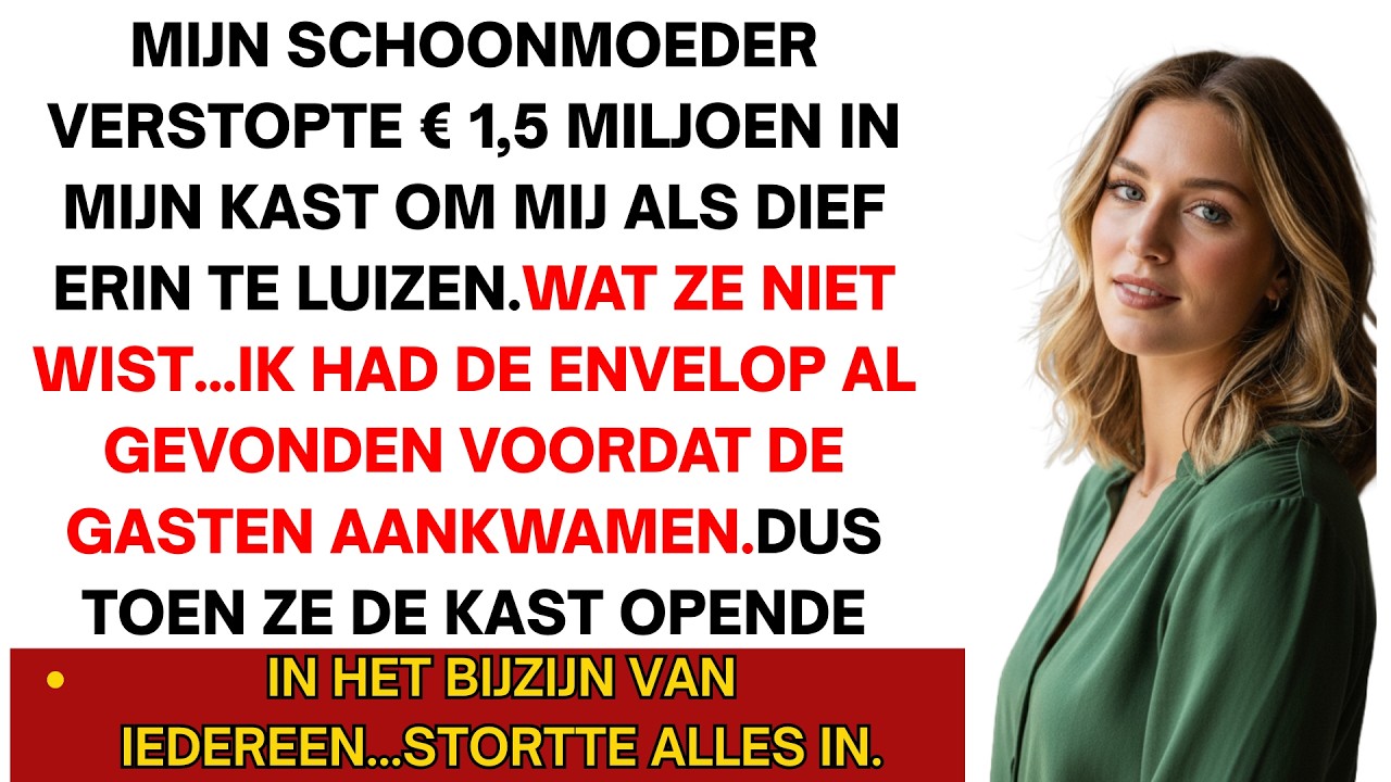 Mijn schoonmoeder verstopte 1,5 miljoen euro in mijn kast. Ik herschikte zodat ze door de mand viel.