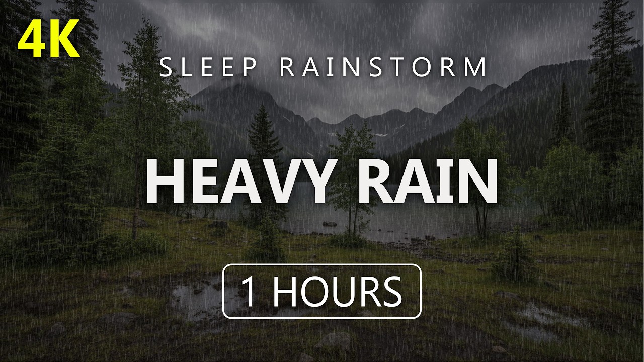 Heavy Rain by the Park Lake for a Deep Sleep | Overcome Insomnia Now