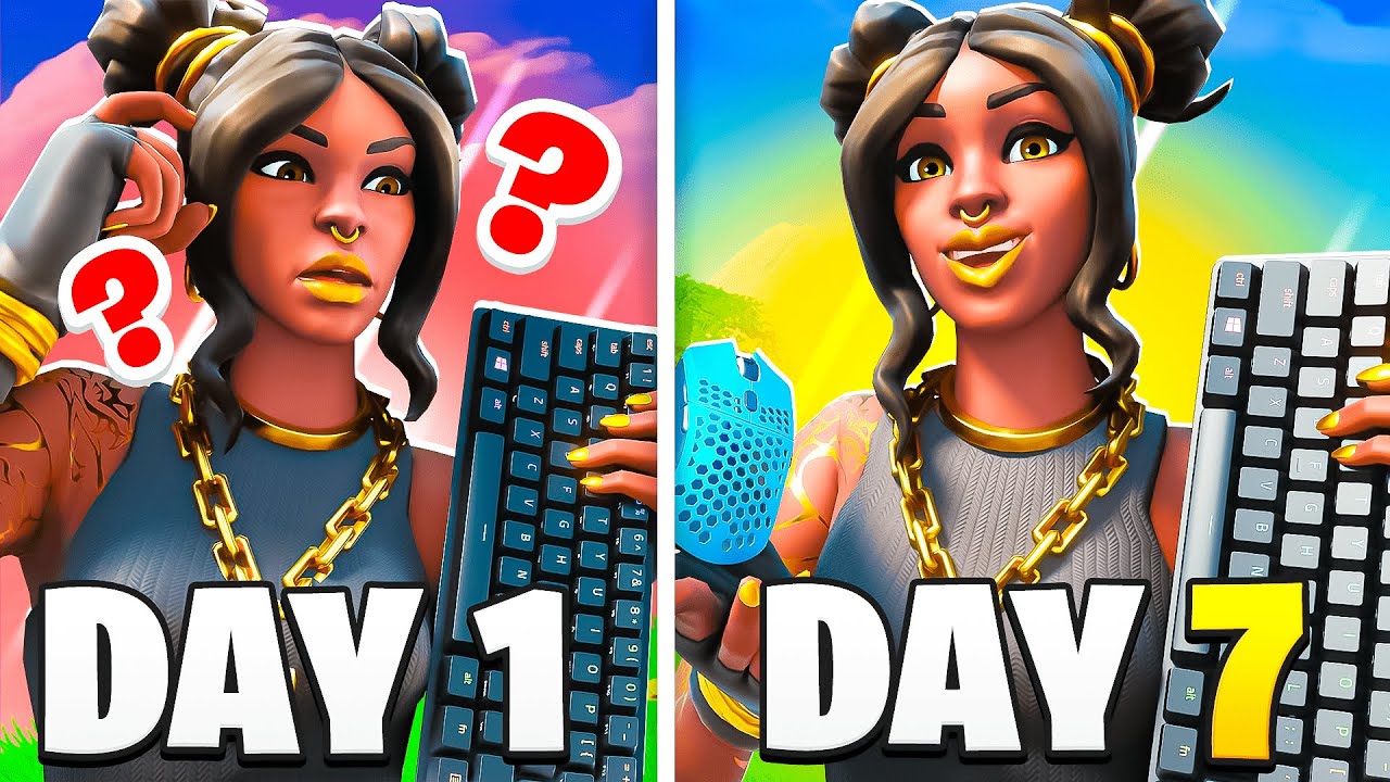 1 WEEK Fortnite Keyboard and Mouse Progression! (Controller to KBM)