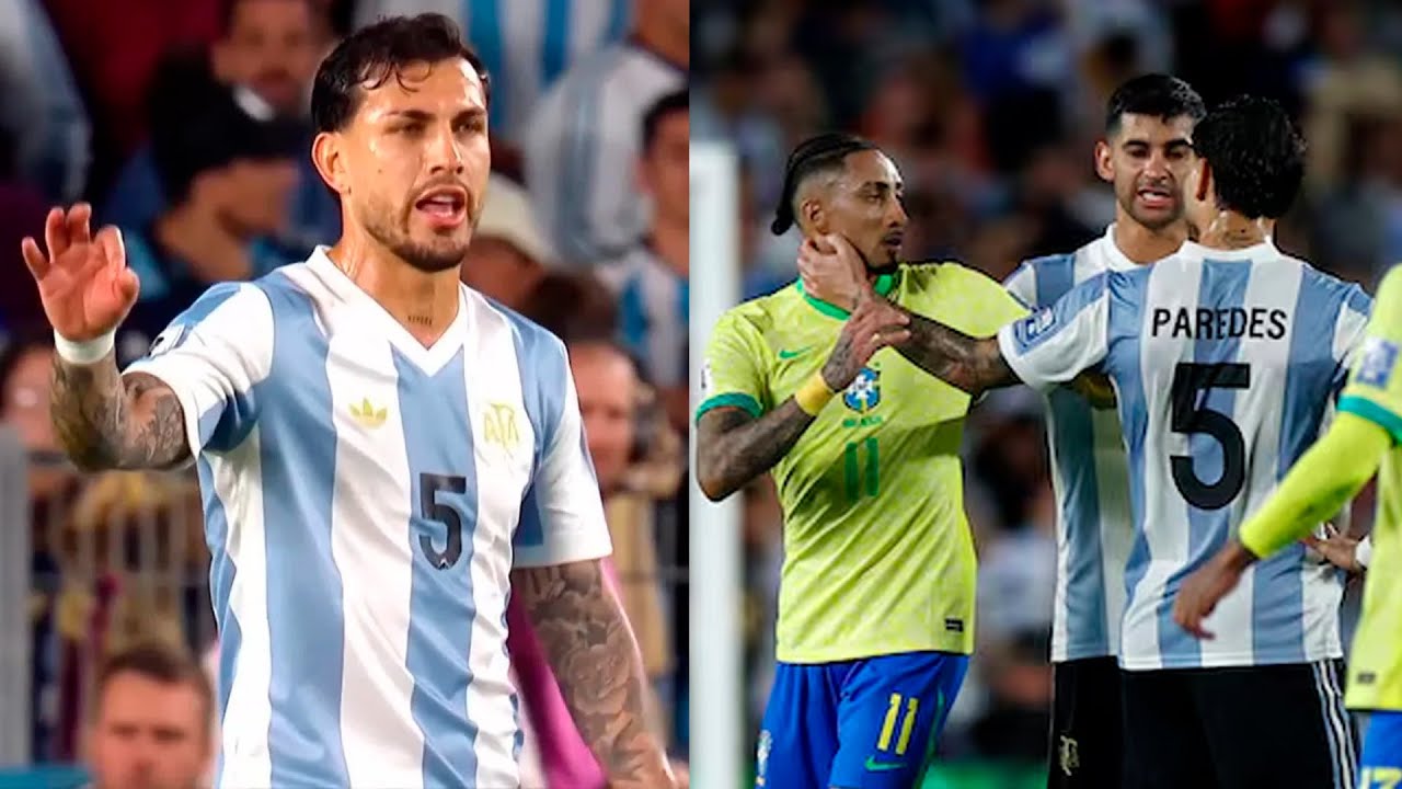 ARGENTINA - BRASIL: LEANDRO PAREDES ATENDIÓ A RAPHINHA Y A RODRYGO, DENTRO DE LA CANCHA