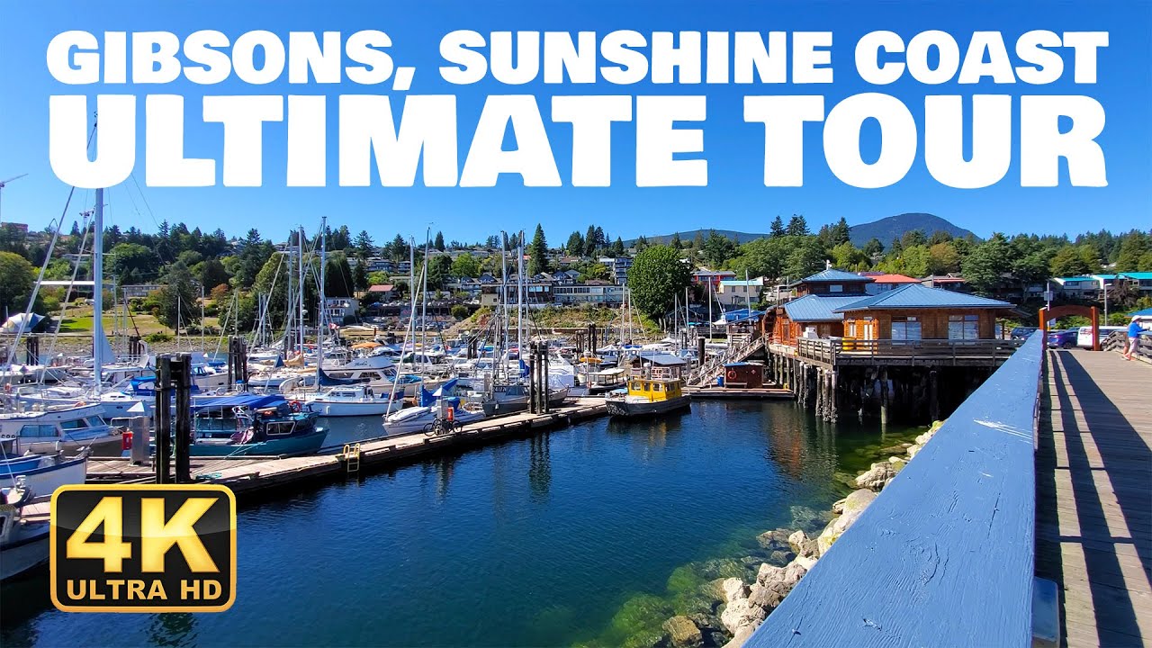 Gibsons, British Columbia 🌞 4K Virtual Walking Tour | Sunshine Coast, Canada