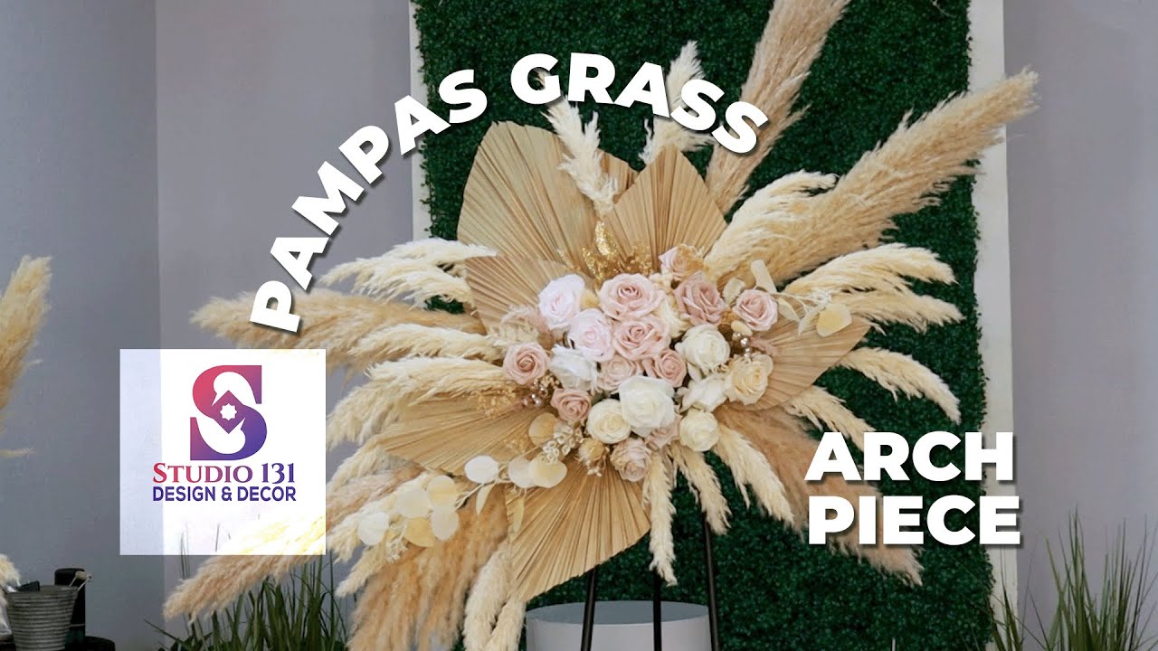 Pampas Grass Arch Piece with Premium Dried & Silk Florals for Weddings, Showers, Birthdays and More