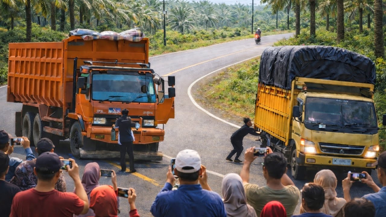 Detik Detik Truk Meluncur Mundur Kencang Akibat Gagal Nanjak 