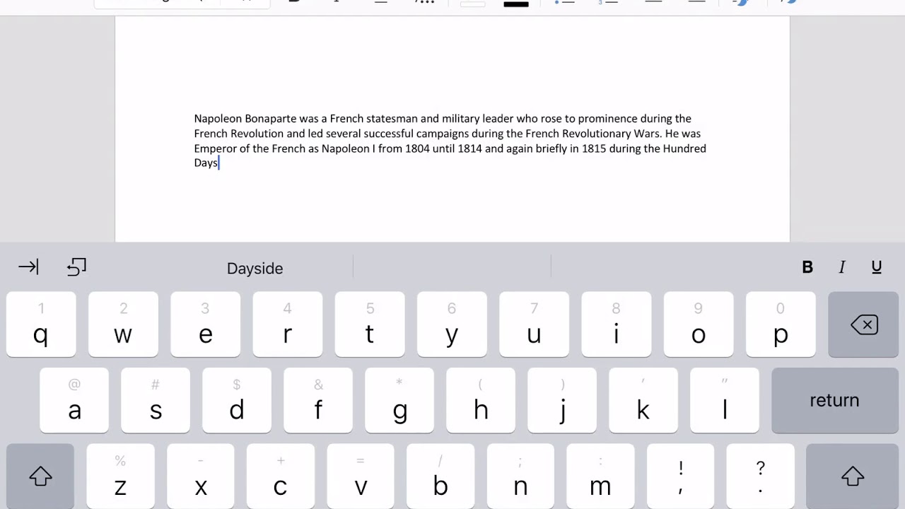 Inserting footnotes on Word, iPad
