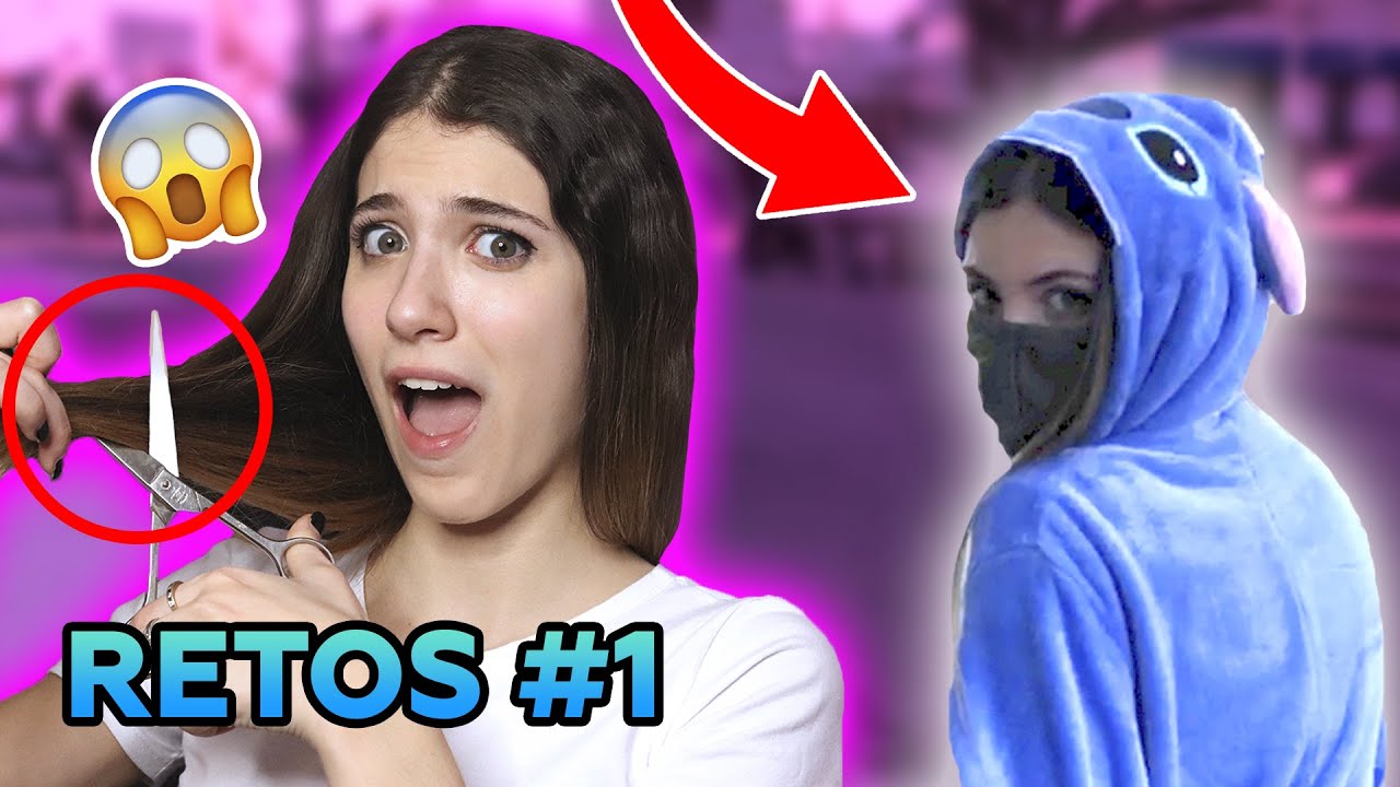 Salgo en PIJAMA a la CALLE y me CORTO EL PELO! - RETOS #1