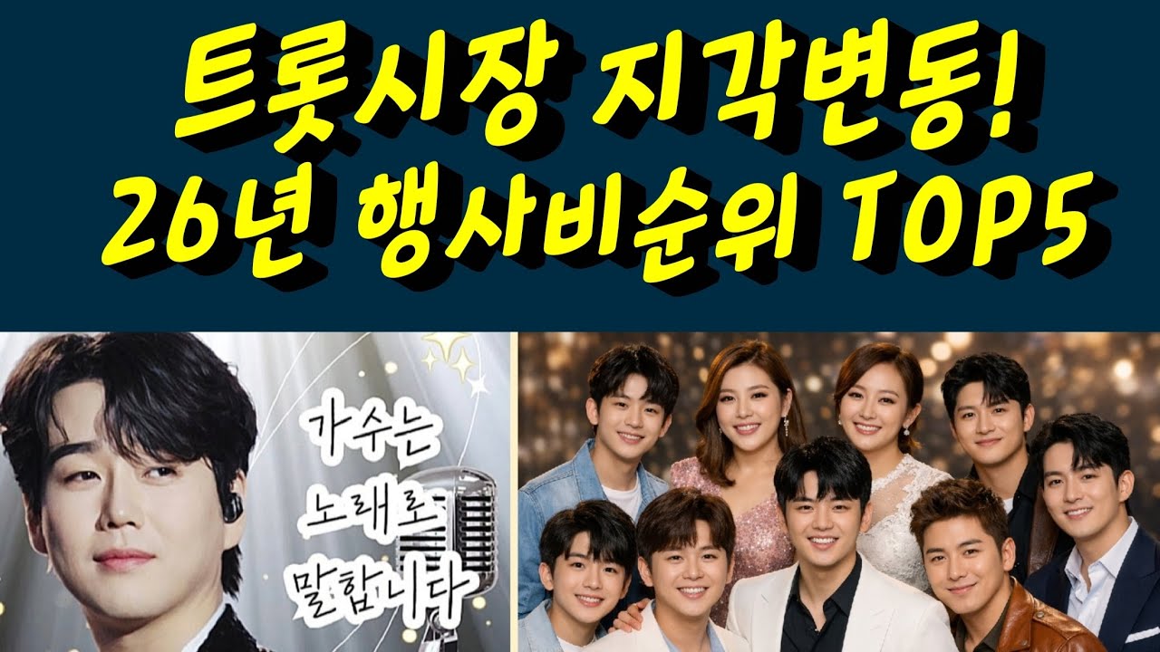 26년 트롯가수 행사비순위 TOP5 1등은? 강진청자축제 트롯시장 지각변동 황영웅 임영웅 박서진 이찬원 김용빈 영탁 황영웅TV