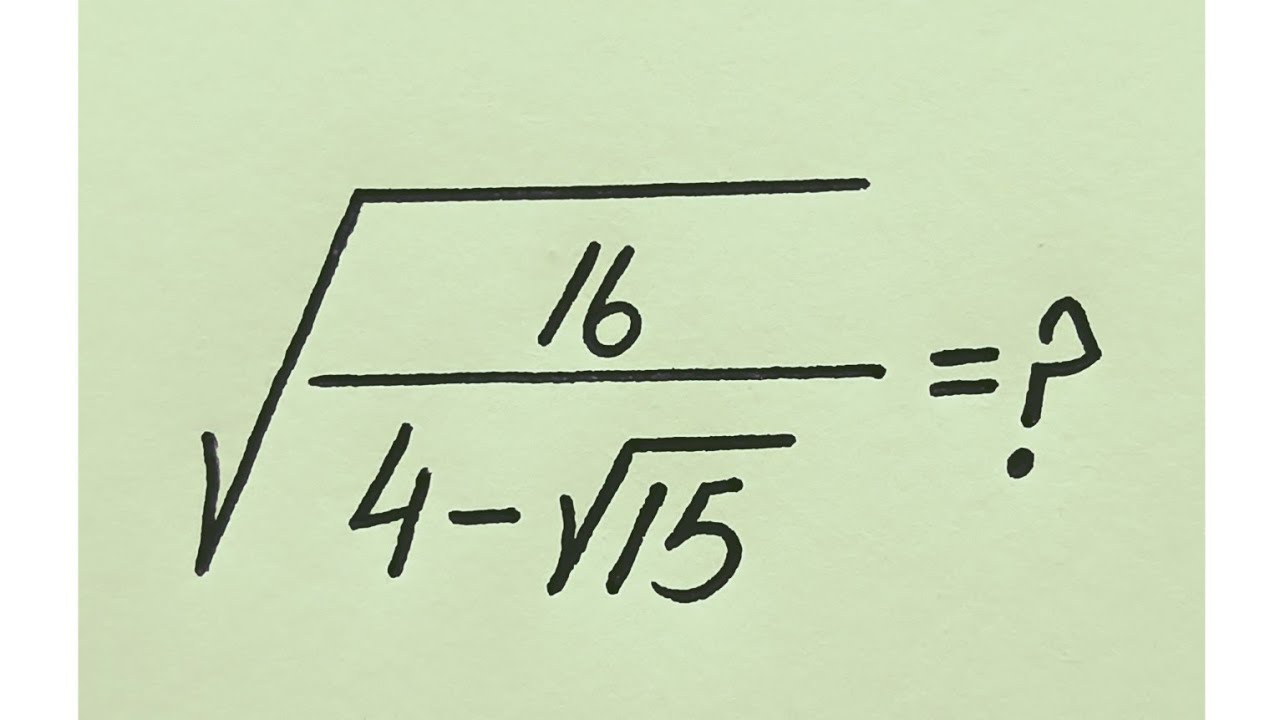Germany | Can you simply this ? | A Nice Math Olympiad Problem | Radical Simplification 