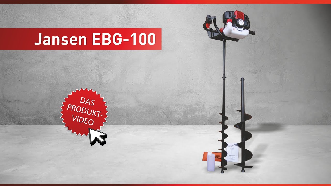 Erdbohrgerät Einmann Jansen EBG-100, 100+200mm Bohrer, 3 PS, Bohrgerät