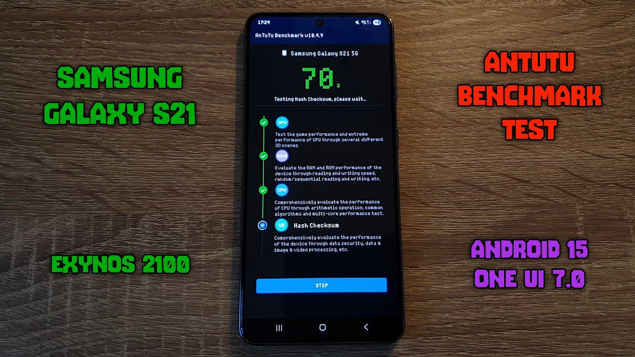 Samsung Galaxy S21 / Exynos 2100 - Android 15 (One UI 7) - AnTuTu Benchmark Test (v10.4.9)