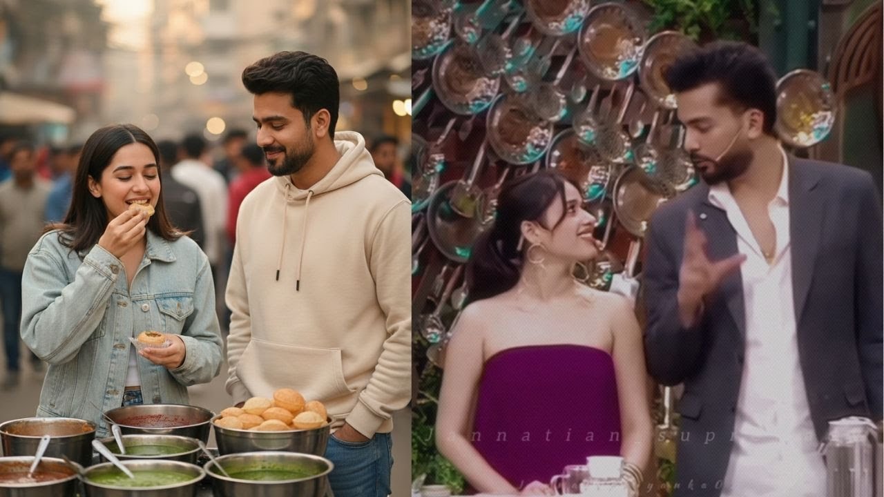Elvish Yadav And Jannat Zubair Eating Paani Puri