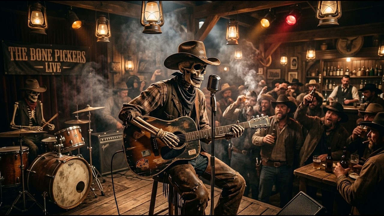 Skeleton Cowboy Drinking Alone | Dark Country Western Vibes