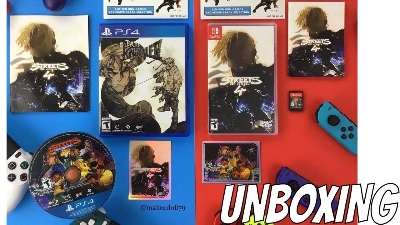 STREETS OF RAGE 4 LIMITED RUN GAME UNBOXING PS4 AND NINTENDO SWITCH VERSION