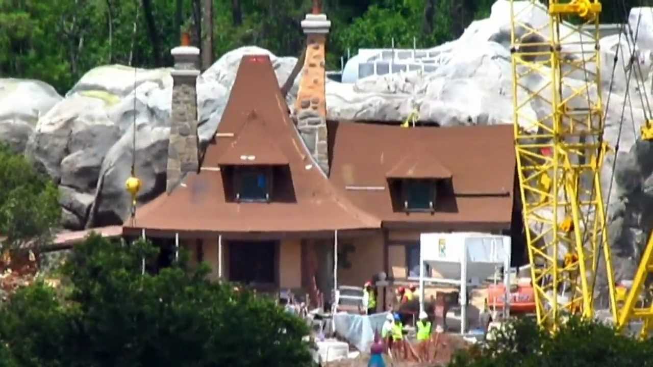 Fantasyland Construction from Contemporary Roof 4/5/12 Mermaid, Beast's Castle - Magic Kingdom WDW