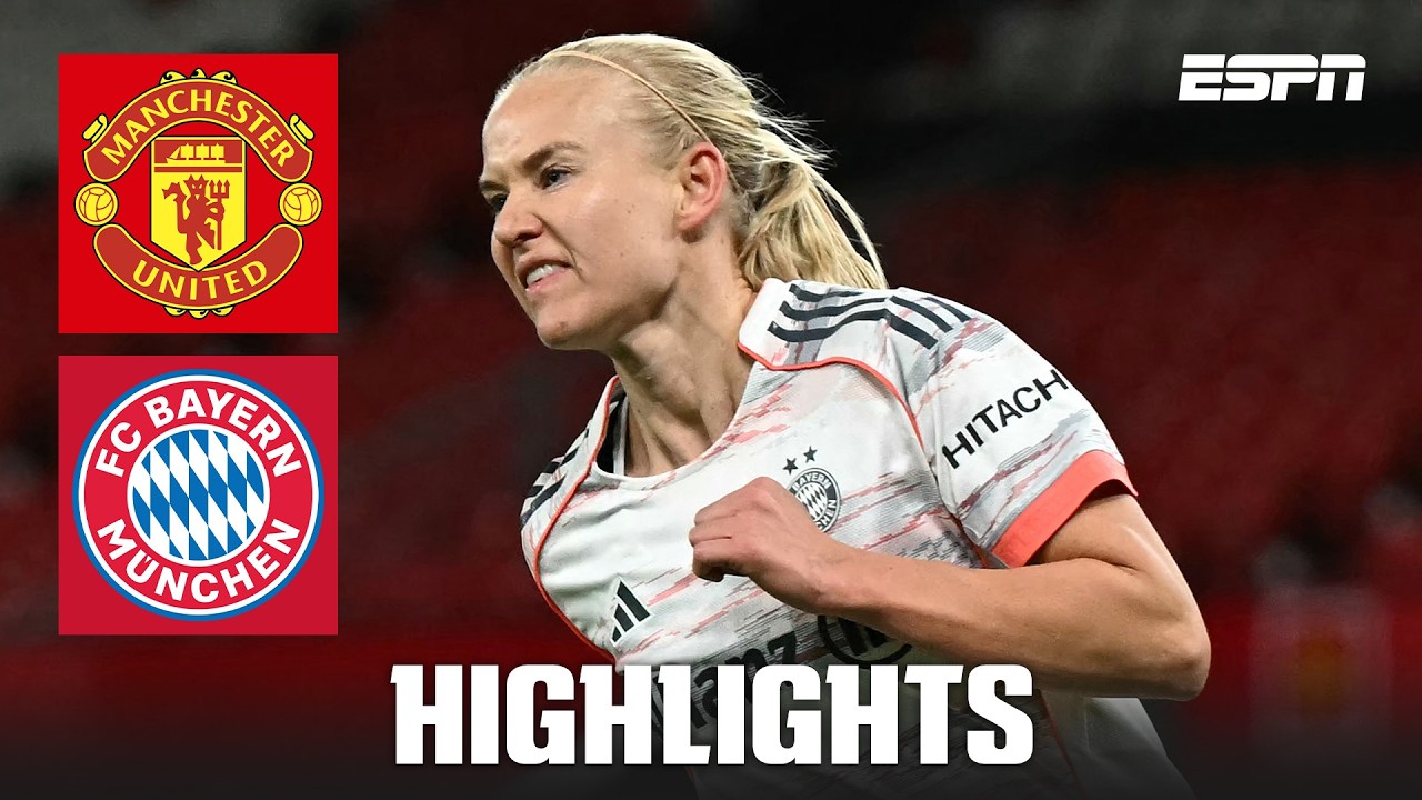 Doppelpack von Pernille Harder gibt Bayern den Vorteil gegen Manchester United | Highlights