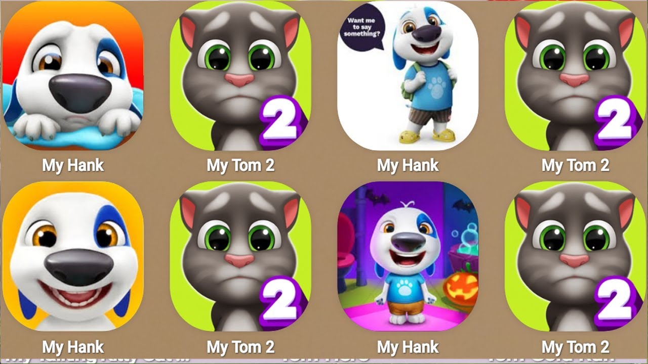 My Talking Hank vs My Talking Tom 2 new update Game Play...